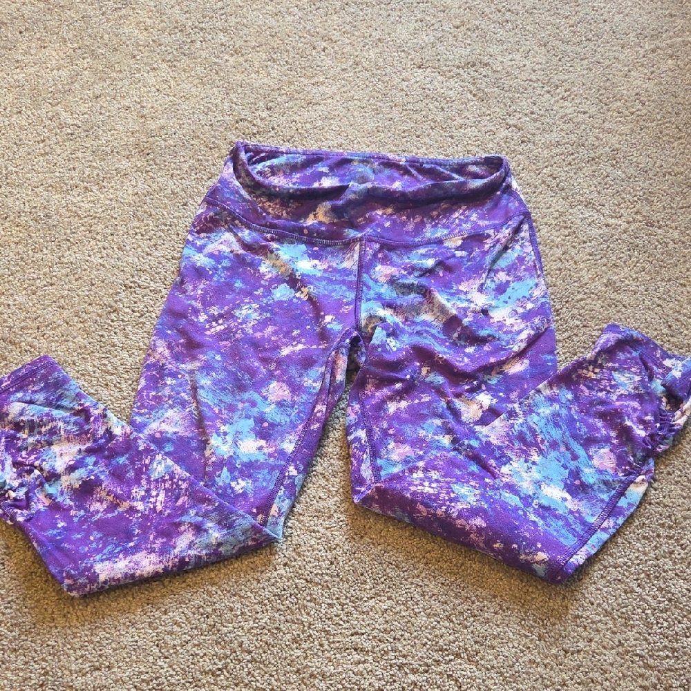GAIAM Kids Leggings in Purple and Blue Splash